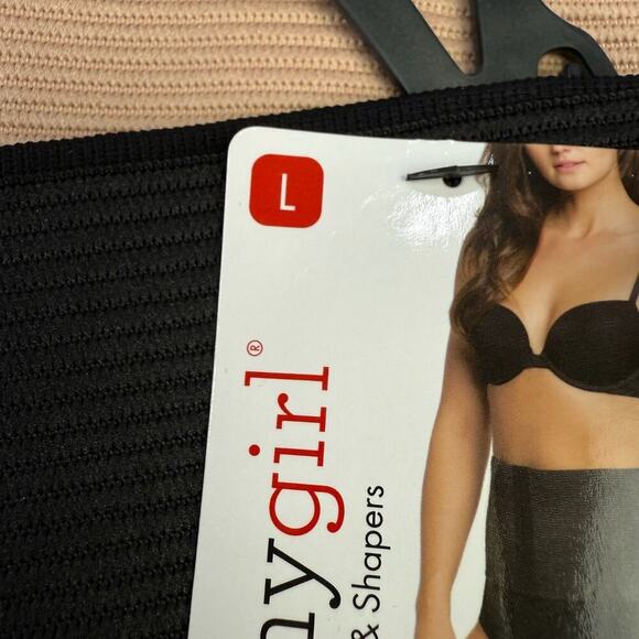 Skinnygirl Waist Cinching Briefs Beige Black Scuba Large Tummy Shaping 2 Pair - Picture 6 of 8